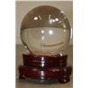 Image 3 : Glass 5" Diameter "Crystal Ball" With a Custom Wooden Stand