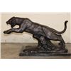 Image 3 : Big Leaping TIGER Bronze Sculpture on a Marble Base signed by S. Daw, Weight 36 lbs