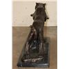 Image 7 : Big Leaping TIGER Bronze Sculpture on a Marble Base signed by S. Daw, Weight 36 lbs