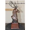 Image 4 : Original Cast Bronze "RED STAG" on a Wooden Base signed and numbered by Raj   S. Paul
