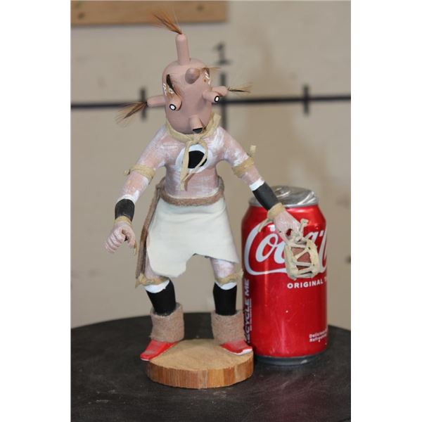 Hand-carved and Hand-painted Native Navajo Tribe "Mudhead" KACHINA Doll signed by E. Burbank