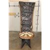 Image 2 : Hand-carved African Palaver Chair with an IMPALA and SPRINGBOK Hide Seat Cushion
