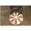 Image 5 : Hand-carved African Palaver Chair with an IMPALA and SPRINGBOK Hide Seat Cushion