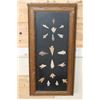 Image 1 : 17 Authentic Ancient Prehistoric Indian Flint Bird Point ARROWHEADS in a Glass and Wood Frame