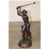 Image 1 : Big Golfing MONKEY Bronze Sculpture on a Bronze Base, Weight 11 lbs