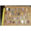 Image 2 : (34) Prehistoric Northeast Texas Flint Dart ARROWHEAD Points in a Display Case (ONE$)