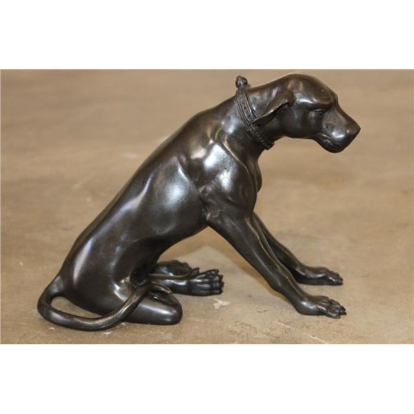 Sitting DOG Bronze Sculpture, Weight 6 lbs