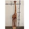 Image 1 : Over 3' Tall Hand-carved Wooden GIRAFFE Statue