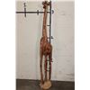 Image 4 : Over 3' Tall Hand-carved Wooden GIRAFFE Statue