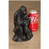 Image 2 : CHIMPANZEE with a Banana Bronze Sculpture, Weight 2 lbs