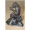 Image 4 : CHIMPANZEE with a Banana Bronze Sculpture, Weight 2 lbs