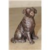 Image 1 : Small GOLDEN RETRIEVER Sitting Dog Bronze Sculpture, Weight 2 lbs