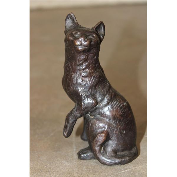 Small CAT Bronze Sculpture, Weight 15 oz