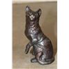 Image 1 : Small CAT Bronze Sculpture, Weight 15 oz