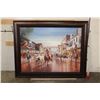 Image 2 : XXL "Cowtown" Giclee Signed and Numbered by Jack Terry in a Wood and Glass Frame (COA Included)