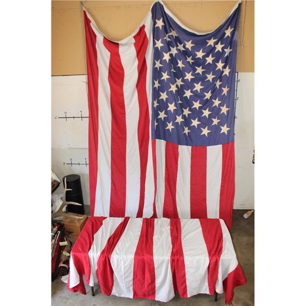 1959 or Older *Massive* 48 Star AMERICAN FLAG with Sewn on Stars and Stripes
