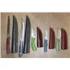 Image 1 : (5) Damascus Steel KNIVES with Leather Sheaths (ONE$)