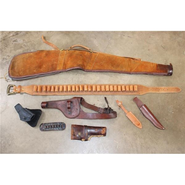 (8) Vintage Leather GUN and KNIFE ACCESSORIES (ONE$)