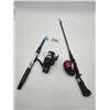 Image 1 : 2 collapsible travel fishing rods with reels.