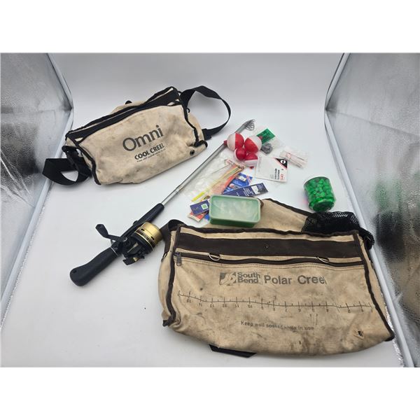 Collapsible fishing rod with tackle bags