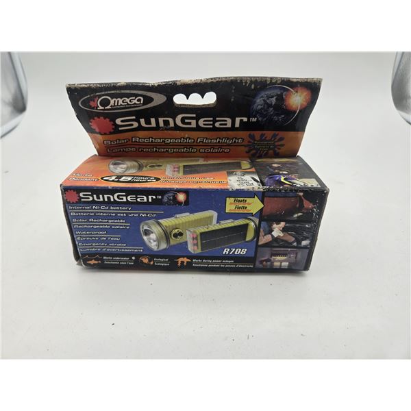 New solar rechargeable flashlight.