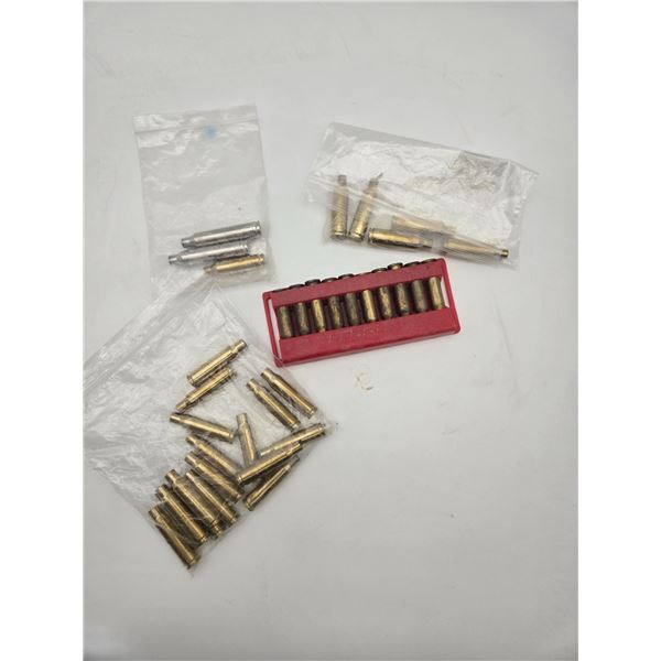 assortment of separated brass.