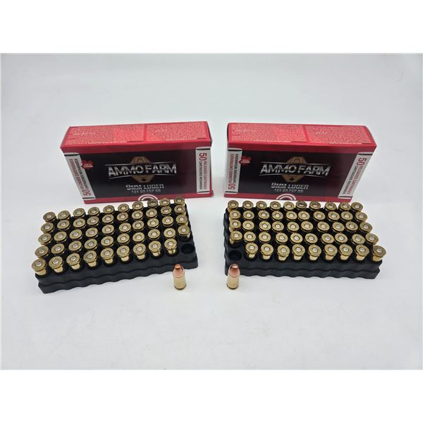 two full boxes of Ammofarm 9mm ammo