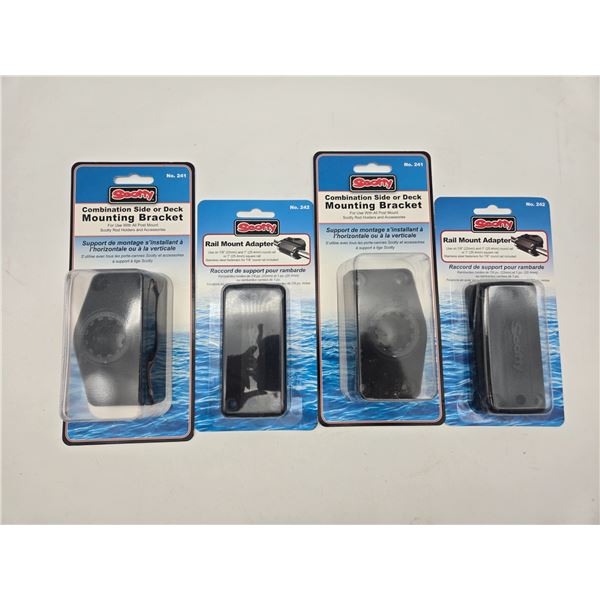 2 new scotty rod holder brackets with rail mount adaptor