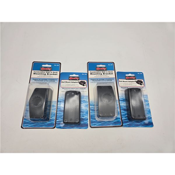 2 new scotty rod holder brackets with rail mount adaptor