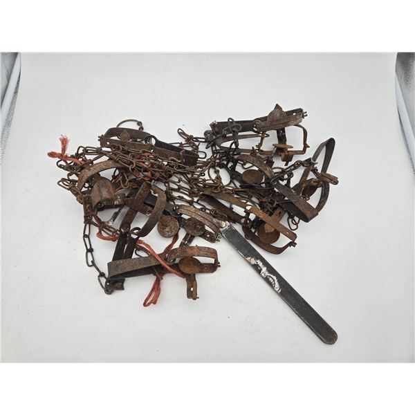 11 small leg hold traps