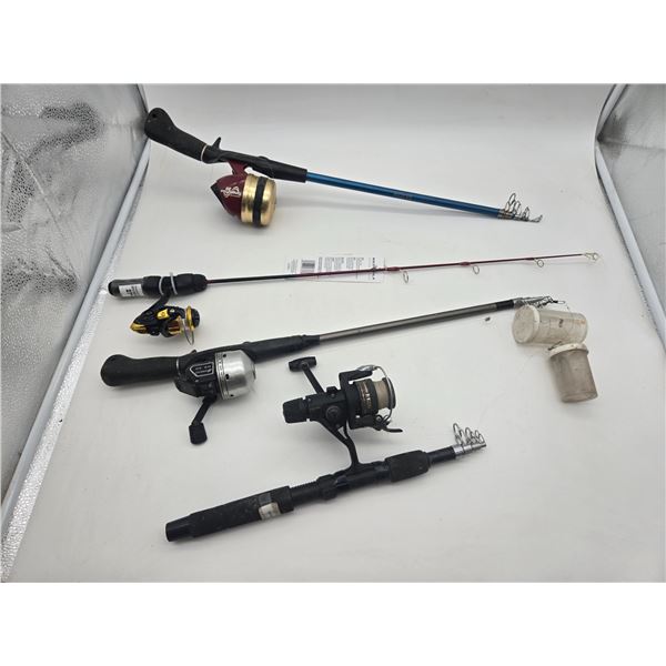 selection of fishing rods and reels
