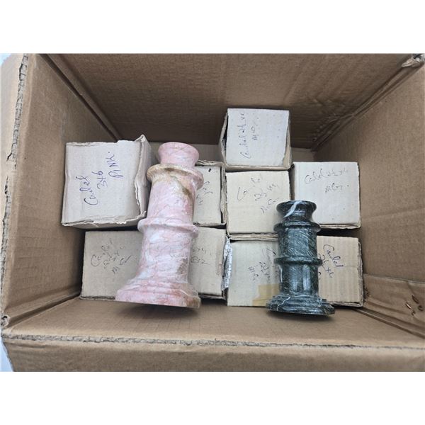 8x 4" and 1 x8" Alibaster candle holders