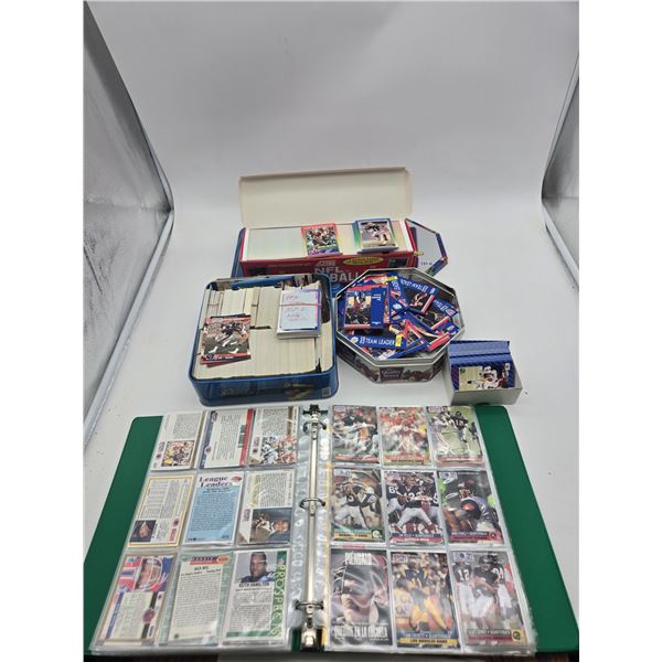 large collection of NFL and NBA trading cards