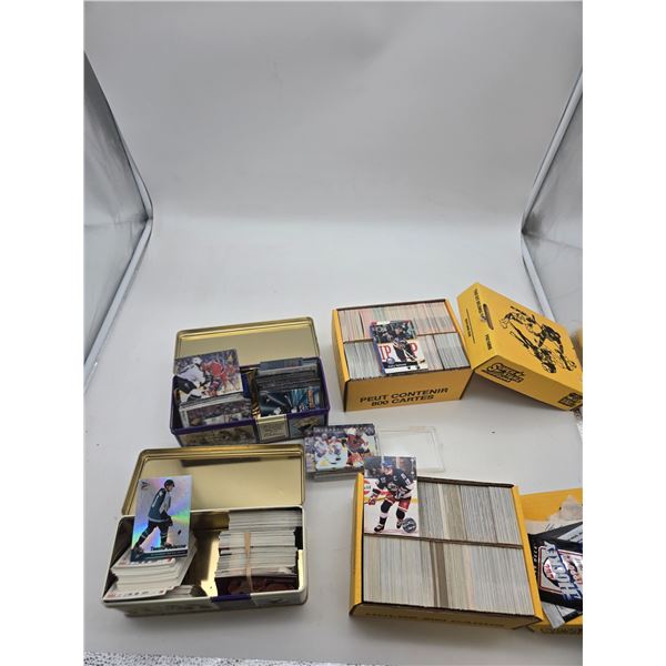 4 containers of hockey cards
