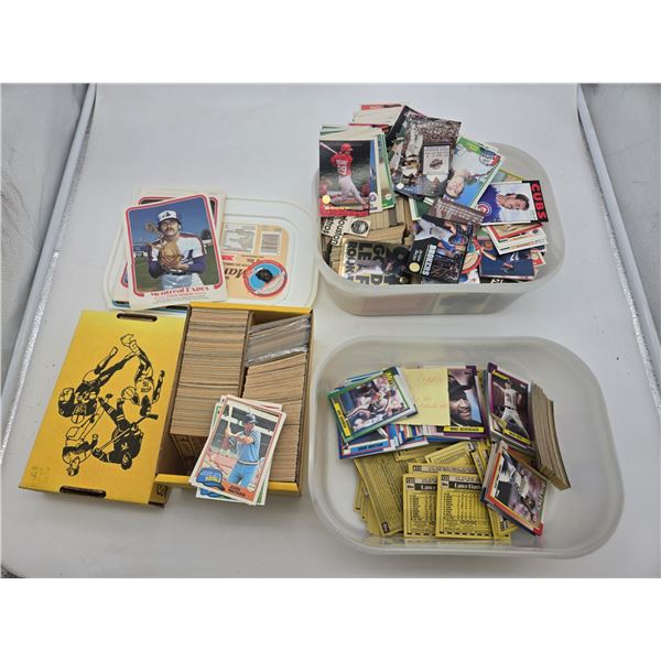 1 box one and a half containers of baseball cards