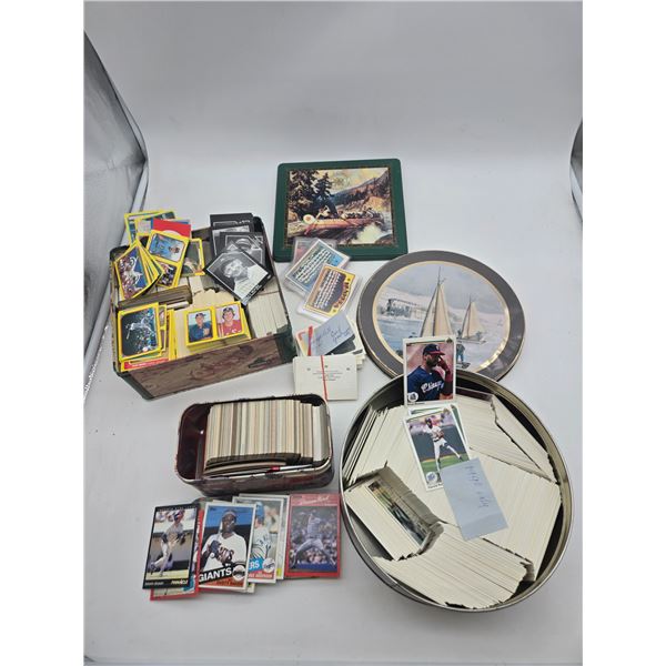 3 tins of baseball cards