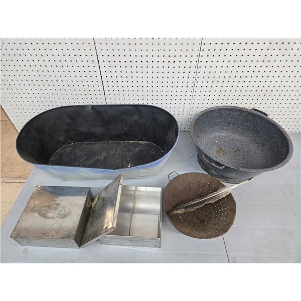 collection of tin items