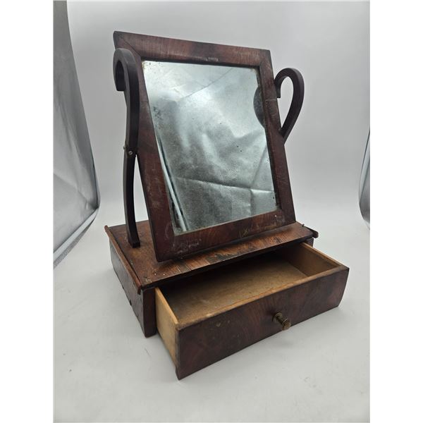 antique vanity with drawer contents