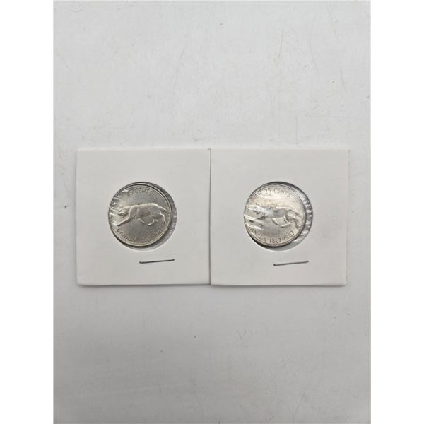 2x 1967 silver lynx quarters