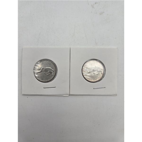 2x 1967 Silver Lynx quarters