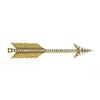 Image 1 : Antique Art Nouveau Solid 14k Yellow Gold Detailed Seed Pearl Arrow Pin Brooch