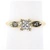 Image 1 : Antique Edwardian 14K TT Gold 0.53 ctw Cushion Peruzzi Cut Diamond Engagement Ri