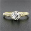 Image 3 : Antique Edwardian 14K Gold GIA 0.78 ctw European Diamond Solitaire Engagement Ri