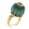 Image 9 : Vintage 18k Yellow Gold Carved Malachite w/ Diamond & Sapphire Statement Ring