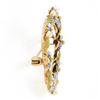 Image 6 : Antique 14K Gold Enamel Flower Seed Pearl & Textured Leaf Oval Wreath Brooch Pin