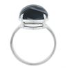 Image 8 : New 14k White Gold 18.2x13mm Oval Cabochon Gray Banded Agate Solitaire Ring