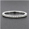 Image 5 : 14k White Gold 0.33 ctw Pave Diamond Thin Petite Stack Wedding Eternity Band Rin
