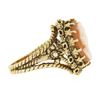 Image 5 : Vintage 14k Gold Oval Carved Shell Cameo w/ Twisted Wire Frame Cocktail Ring