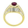 Image 2 : 18K Yellow Gold 3.85 ctw GIA Burma No Heat Ruby Baguette Cut Diamond Cocktail Ri