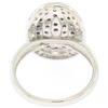 Image 4 : 14k White Gold 0.50 ctw 51 Round White & Black Diamond Tiered Oval Cocktail Ring